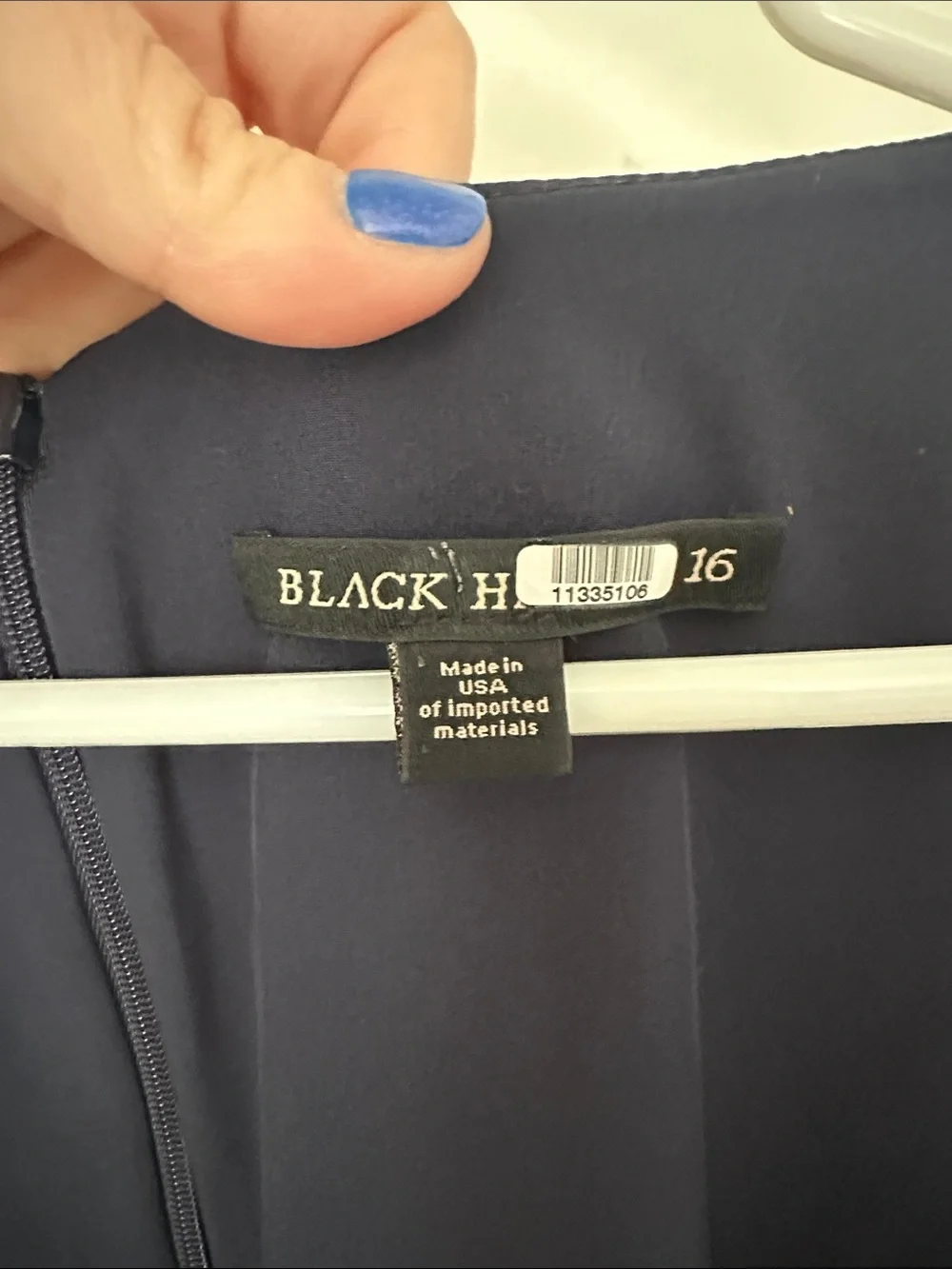 Black Halo Asymmetrical Neckline, Size 16